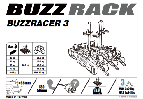 Купить Велокрепление на фаркоп Buzzrack Buzzracer 3 в Туле